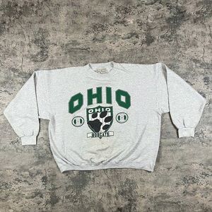 Vintage Grey Ohio Bobcats Crewneck Sweatshirt Size Large